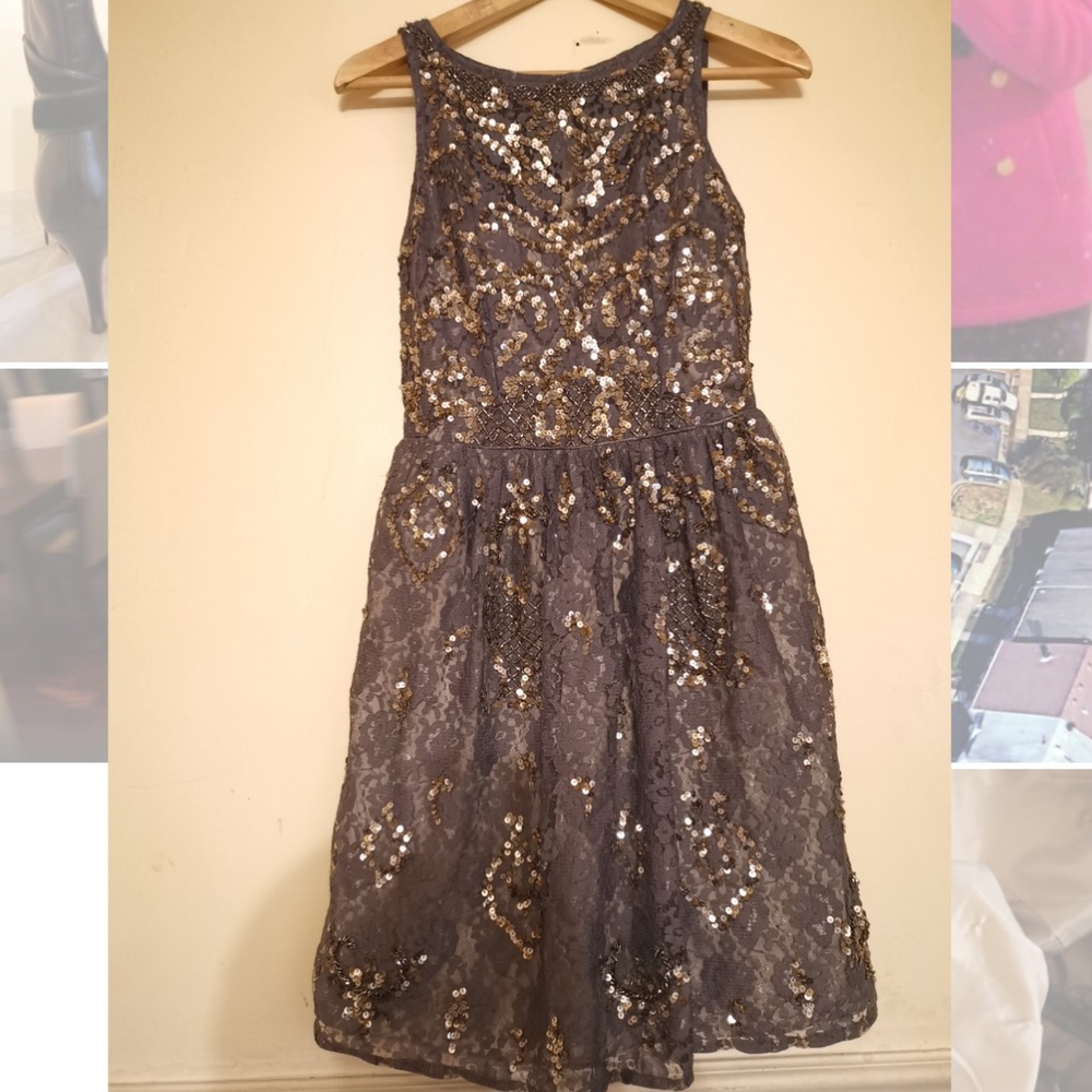 Aidan Mattox  Gray Midi dress Size 0